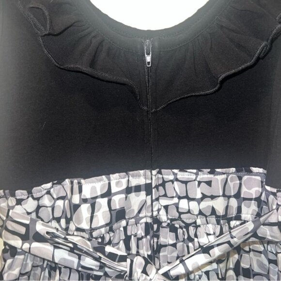 Rare Editions Big Girls Size 12 Ruffle Neck Sleeveless Dress Geo Print Lined GUC - Picture 5 of 9
